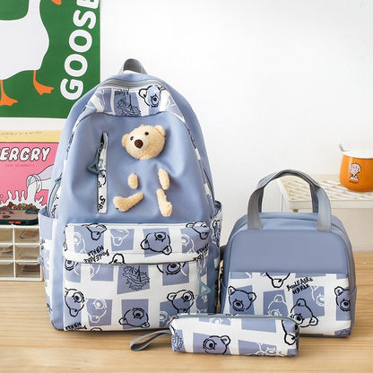 Elementary and Middle School Cute Bear Lunch Box Set