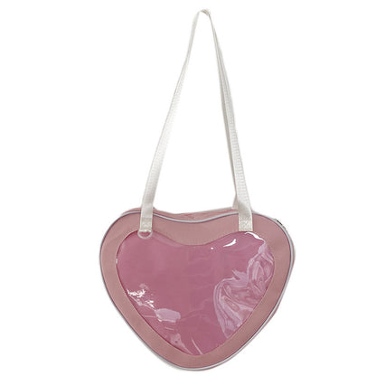 Heart-Shaped Transparent Crossbody Bag