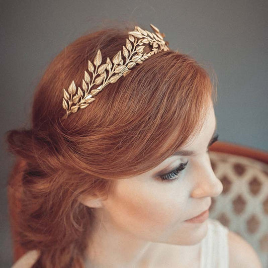 Golden Leaf Bridal Headband