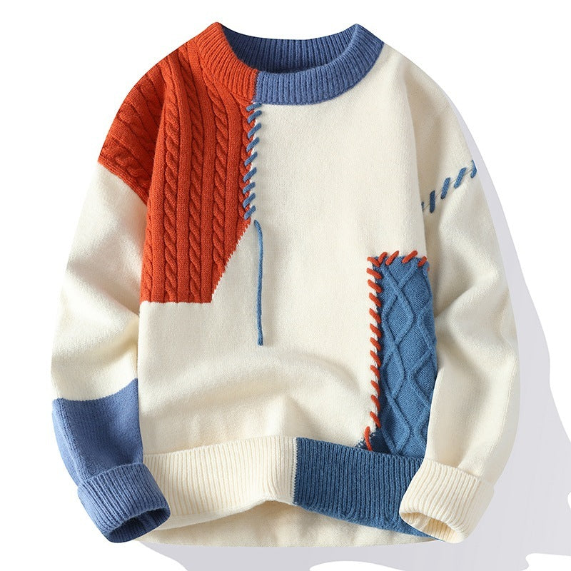 Colorblock Pullover Sweater for Men