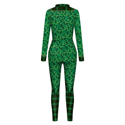 St. Patrick's Day Green Bow Digital Print Performance Dress