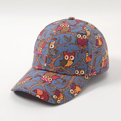 Cartoon Animal Temperament Wild Soft Peaked Cap Female Sun-proof