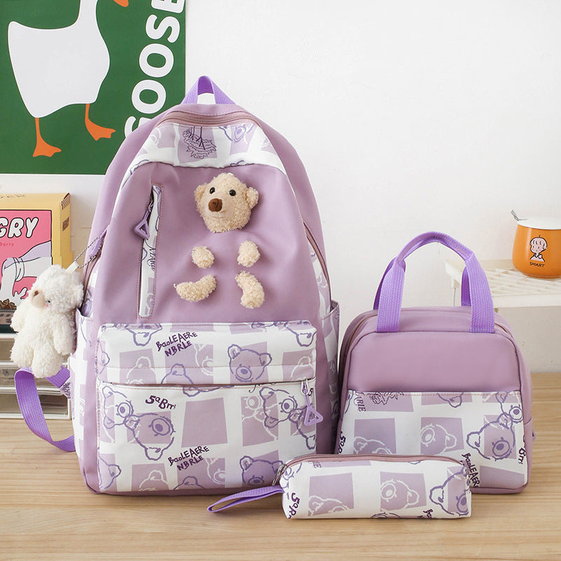 Elementary and Middle School Cute Bear Lunch Box Set