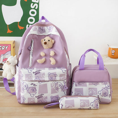 Elementary and Middle School Cute Bear Lunch Box Set