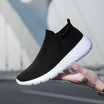 Plus Size Fly-Knit Slip-On Sneakers