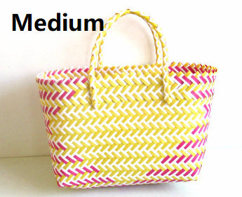 Striped Woven Beach Bag