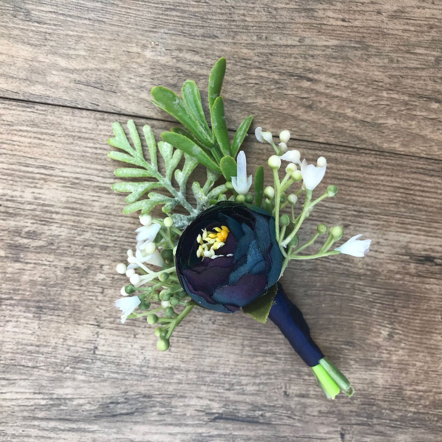 Pre-Wedding Korean Fabric Bride and Groom Corsage with Rose Buds