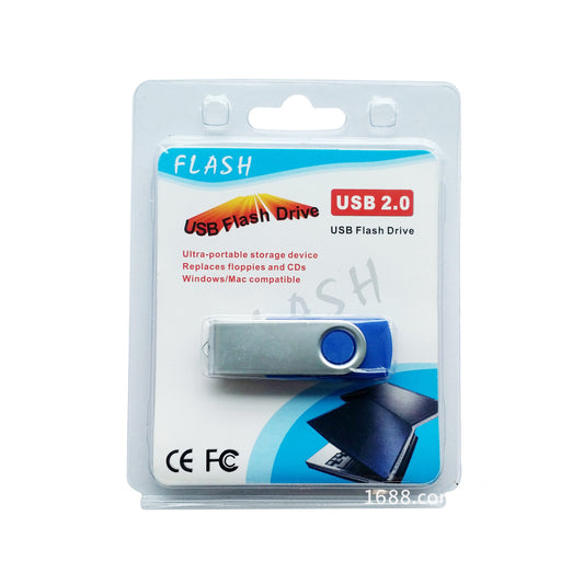 USB Drive: 360-Degree Rotating, Personalized, Various Capacities (8GB-64GB)