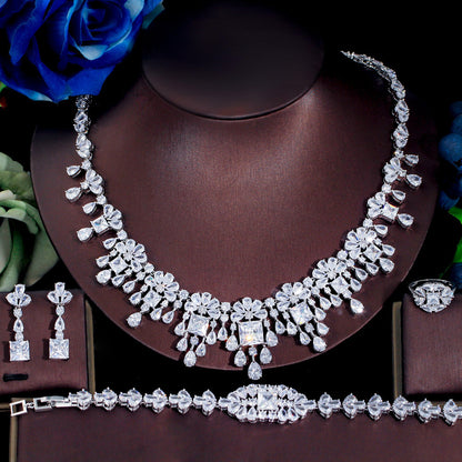 Full Zircon Wedding Jewelry Set