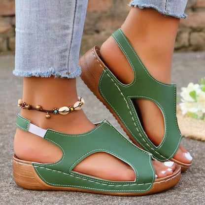 Elastic Band Wedge Sandals