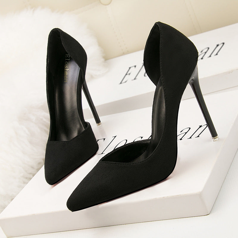 Low-Cut Pointed-Toe Hollow Shoes