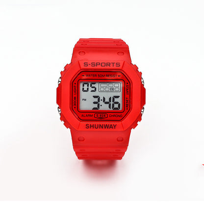 Luminous Square Student Electronic Watch