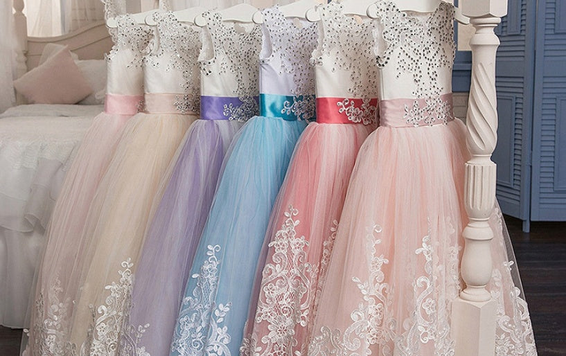 Lace Princess Flower Girl Dress