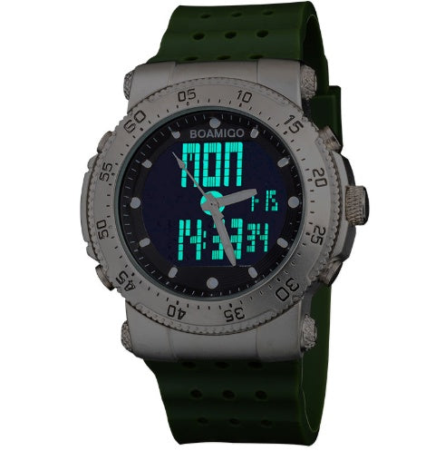 BOAMIGO Military Sports Watch with Silicone Band