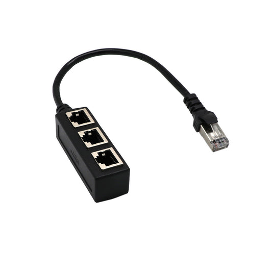 Ethernet Adapter: Male to 3 Female CATE 6 Line