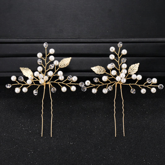 Simple Pearl Rhinestone Bride Headdress