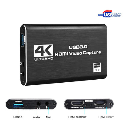 HDMI Video Capture Card Capture Card 4K Screen Recording Usb3.0 1080P 60Fps Game Capture