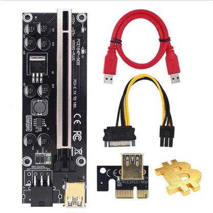 PCI-E Riser Card 009s Plus: PCIe X16 Adapter with USB 3.0 Cable