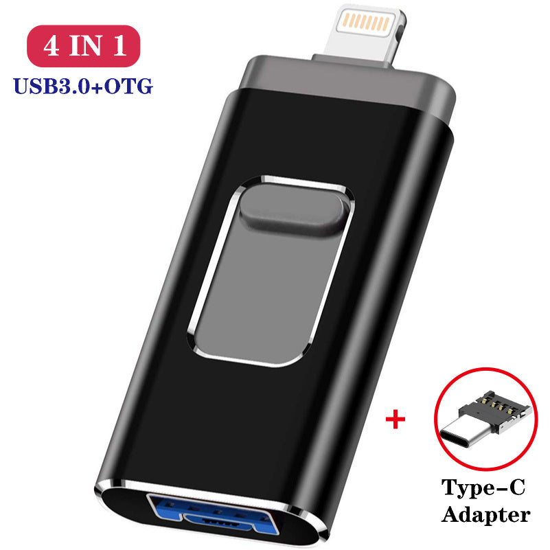 3-in-1 Small Push-pull Metal USB Flash Drive