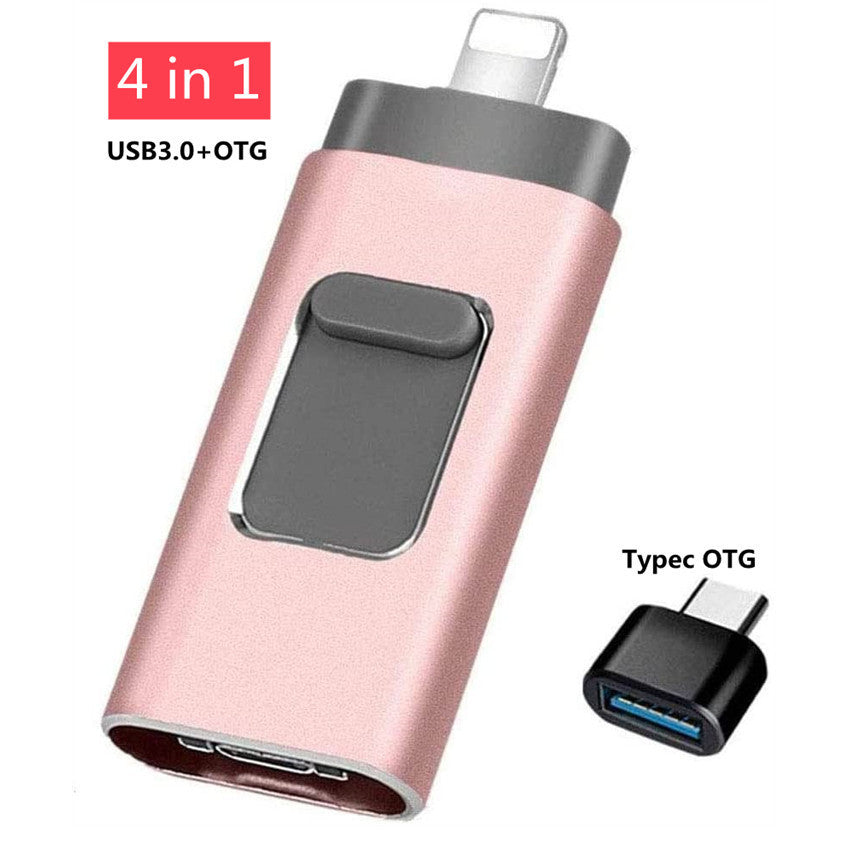 3-in-1 Small Push-pull Metal USB Flash Drive