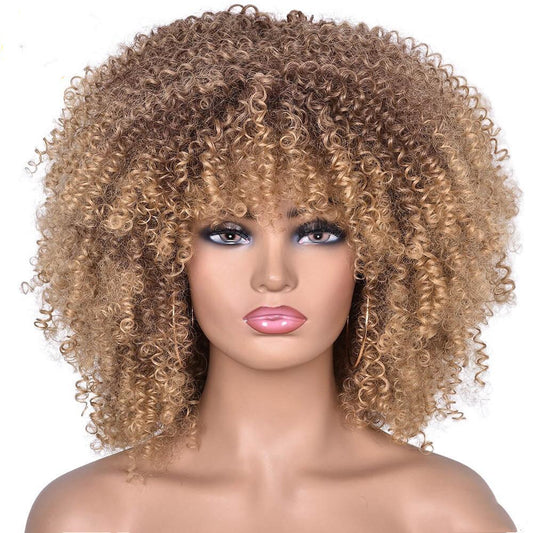 European American Short Curly Wig