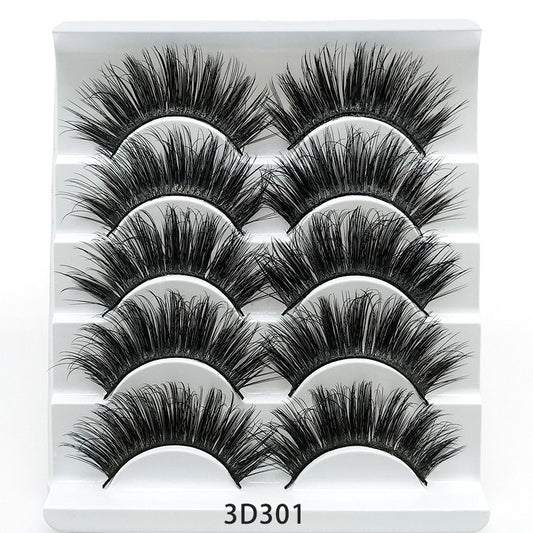 3D Mink False Eyelashes Set: 5 Pairs