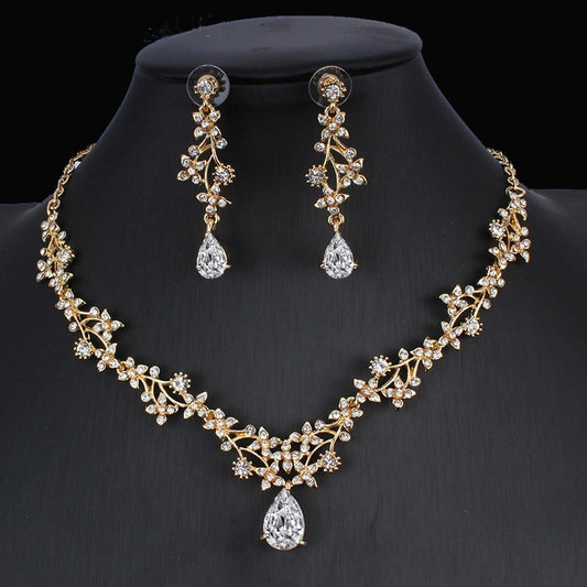 Golden Zircon Bridal Jewelry Set