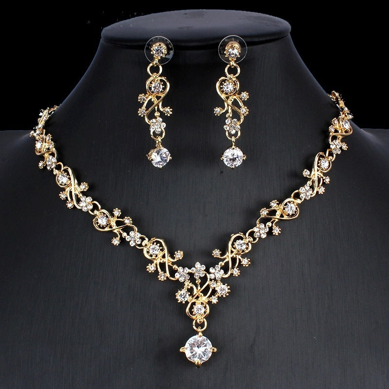 Golden Zircon Bridal Jewelry Set