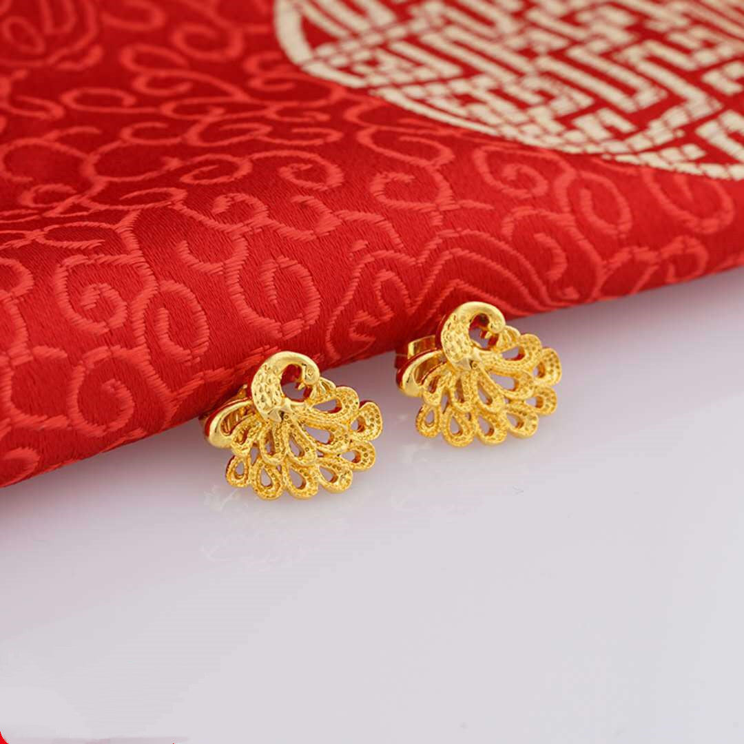 24K Gold Plated Euro Earrings Popular Jewelry