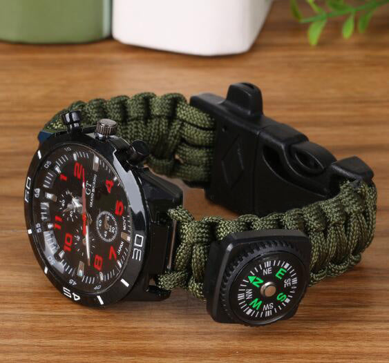 6 en 1 Outdoor Tactical Survival Adjustable Bracelet