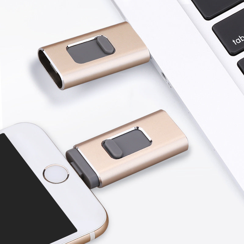 3-in-1 Small Push-pull Metal USB Flash Drive