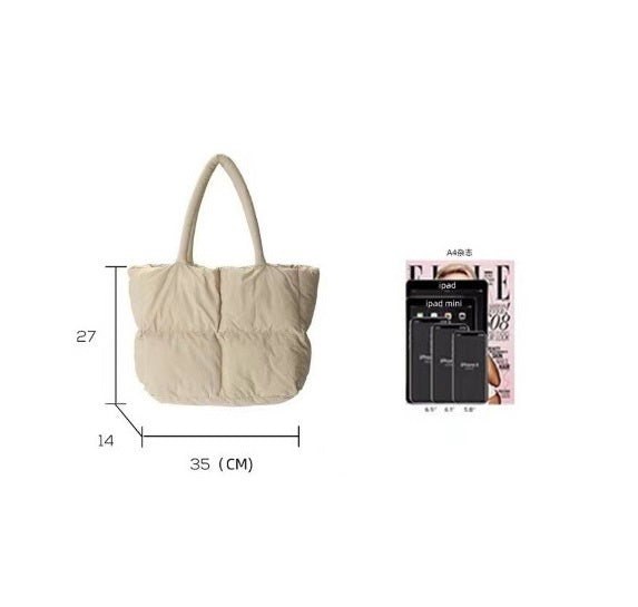 Rhombic Quilted Plush Handbag