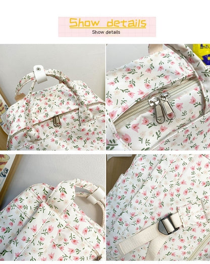 Korean Floral Student Backpack for Girls