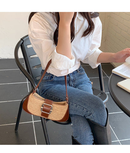 Retro High-grade Stitching Baguette Bag