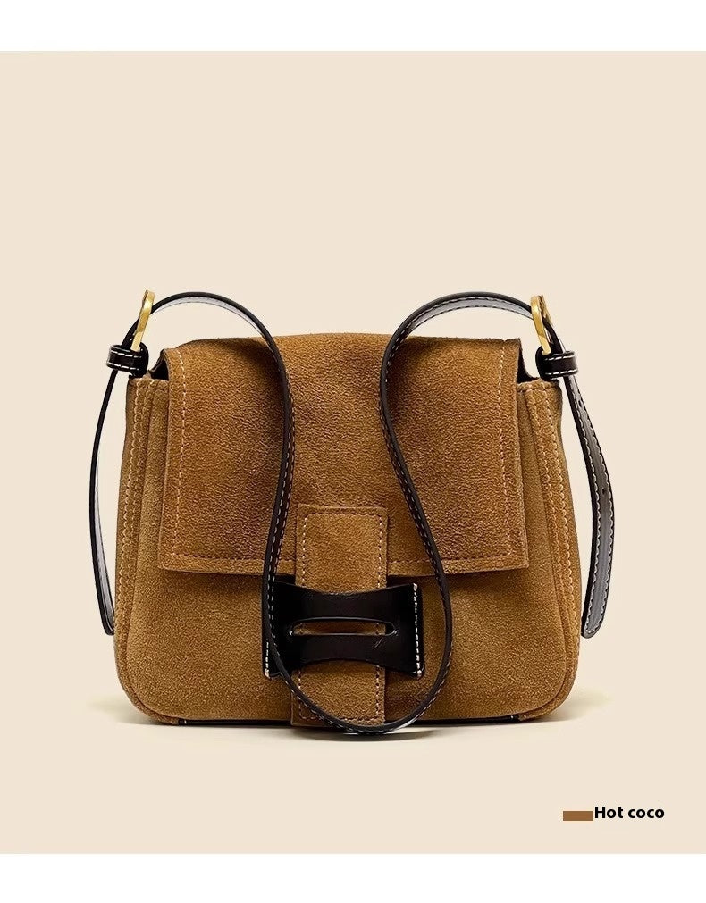 Dull Polish Leather Shoulder Messenger Bag