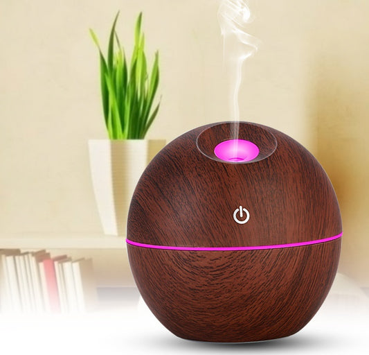 USB Ultrasonic Aroma Diffuser & Humidifier with 7-Color LED Light