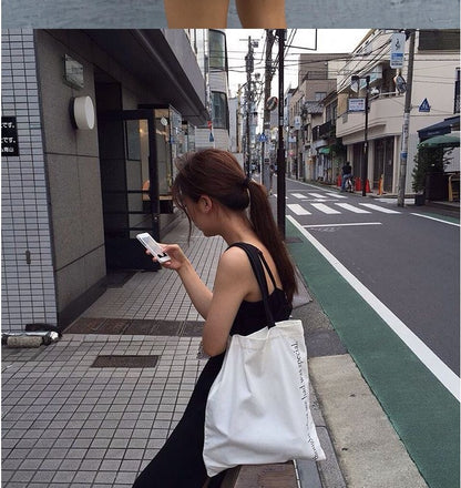 Letter Printed Canvas Bag One-shoulder Portable Ladies