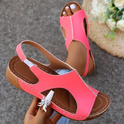 Elastic Band Wedge Sandals