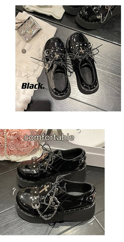 Dark Lolita Platform Leather Shoes