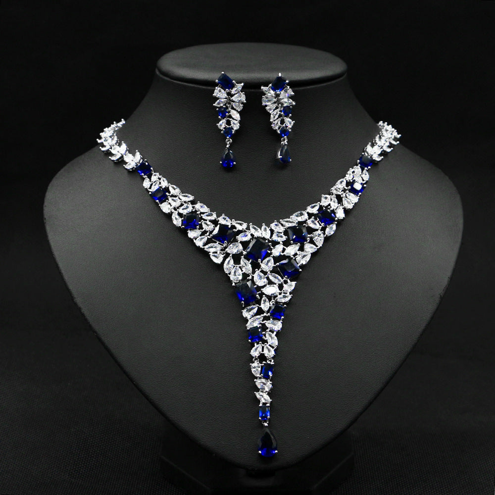 Colorful Zircon Wedding Jewelry Set