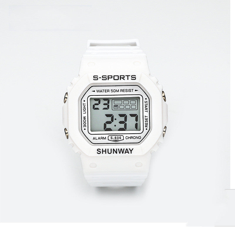 Luminous Square Student Electronic Watch