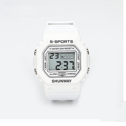 Luminous Square Student Electronic Watch