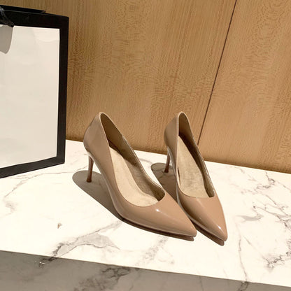 Nude Patent Stiletto Pumps