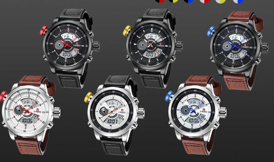 High-Quality Waterproof Casual Double Men's Watch