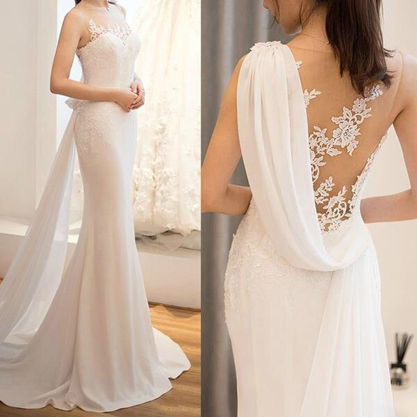 Mid-waist Dream See-through Super Fairy Light Wedding Dress