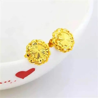 24K Gold Plated Euro Earrings Popular Jewelry