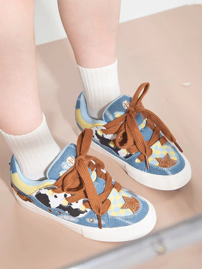 Cow Pattern Canvas Board Shoes