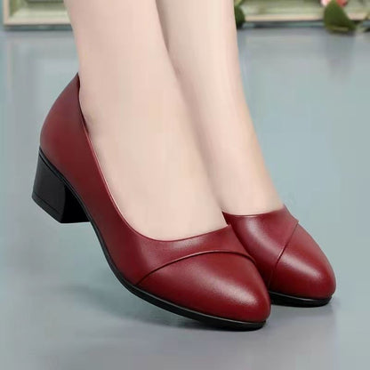 Comfortable Non-slip Low Heel Leather Shoes