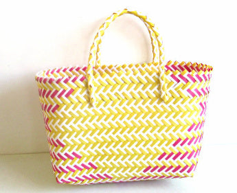 Striped Woven Beach Bag