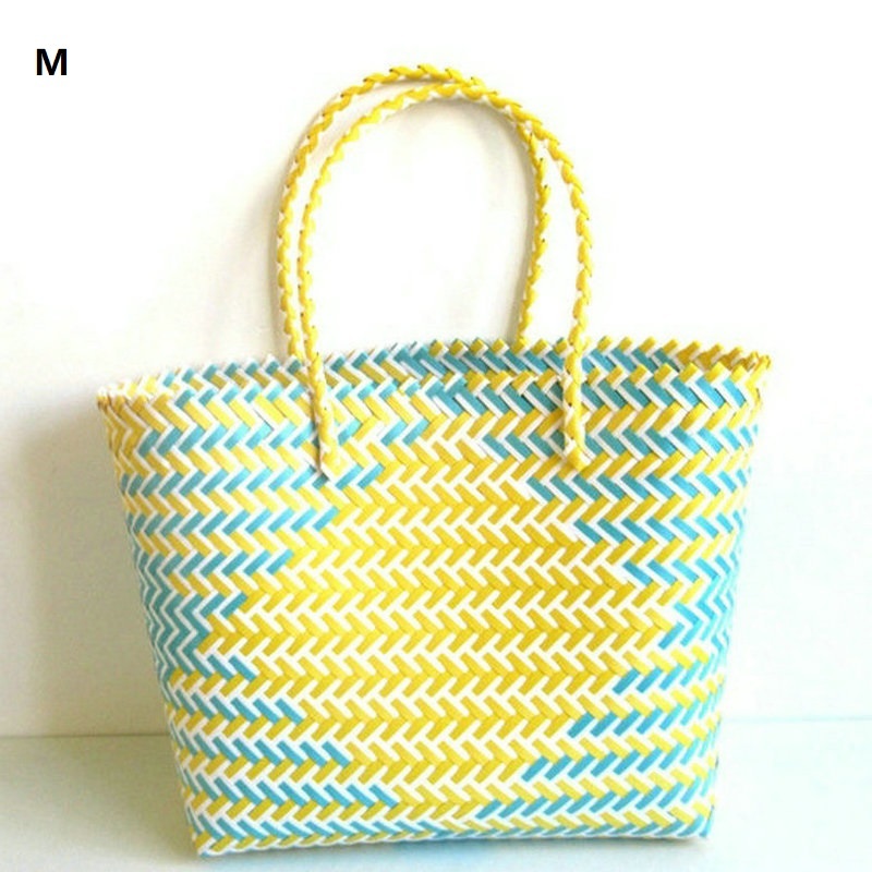 Striped Woven Beach Bag